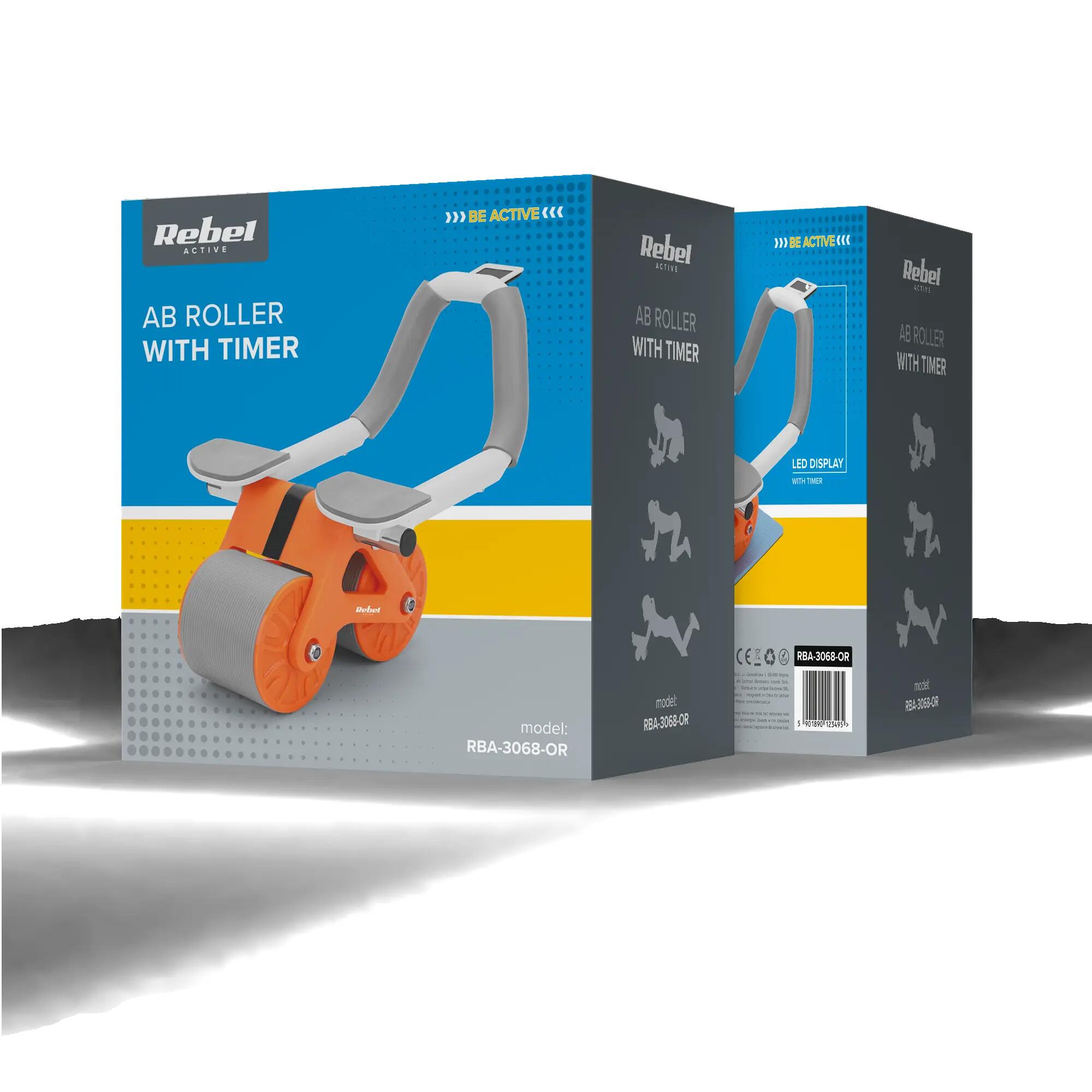Kółko Roller AB Wheel AB-3 do ćwiczeń mięśni brzucha timer mata Rebel 7/7