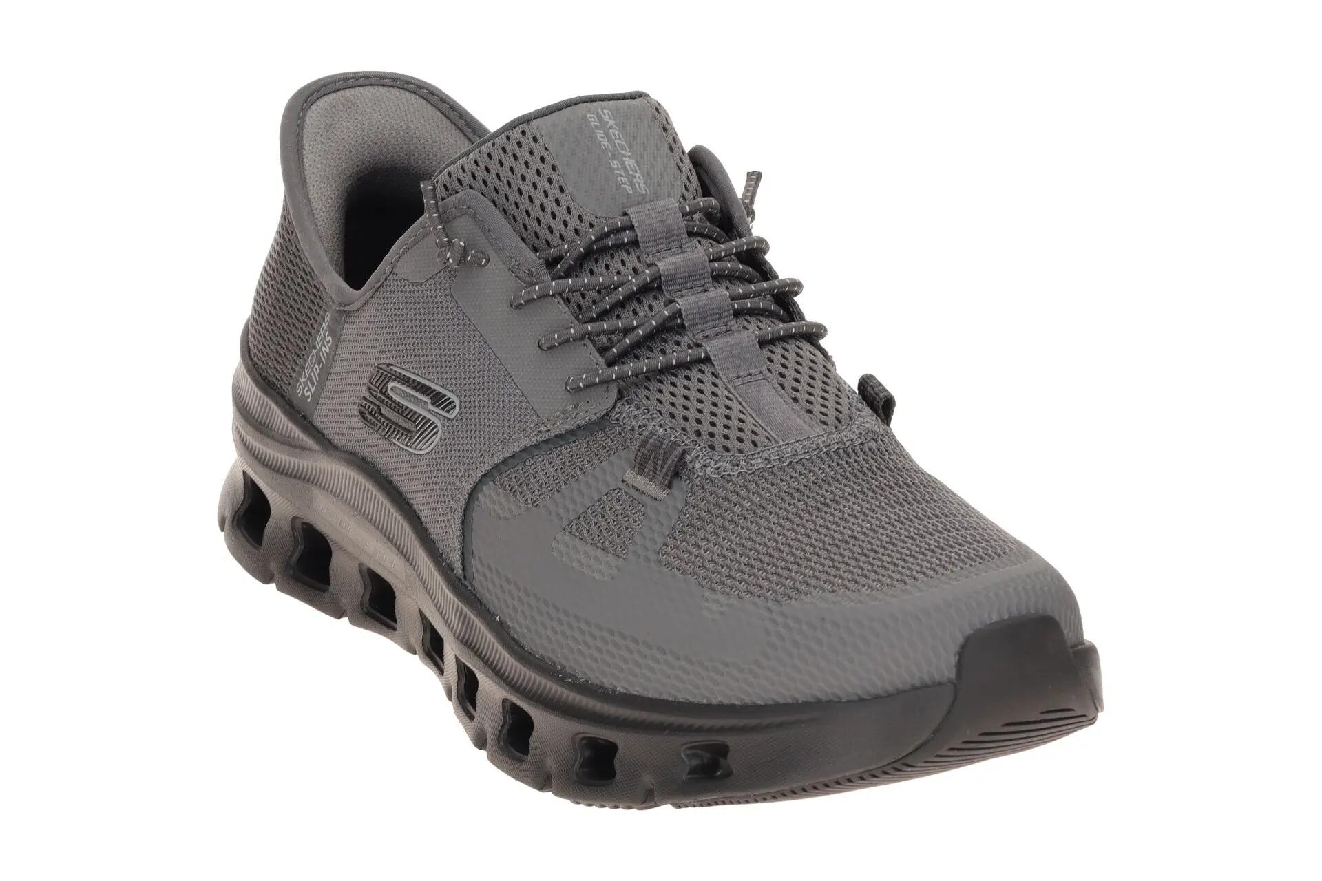 Skechers Glide Step Schuhe grau schwarz Herren SLIP-INS 232930 3/7