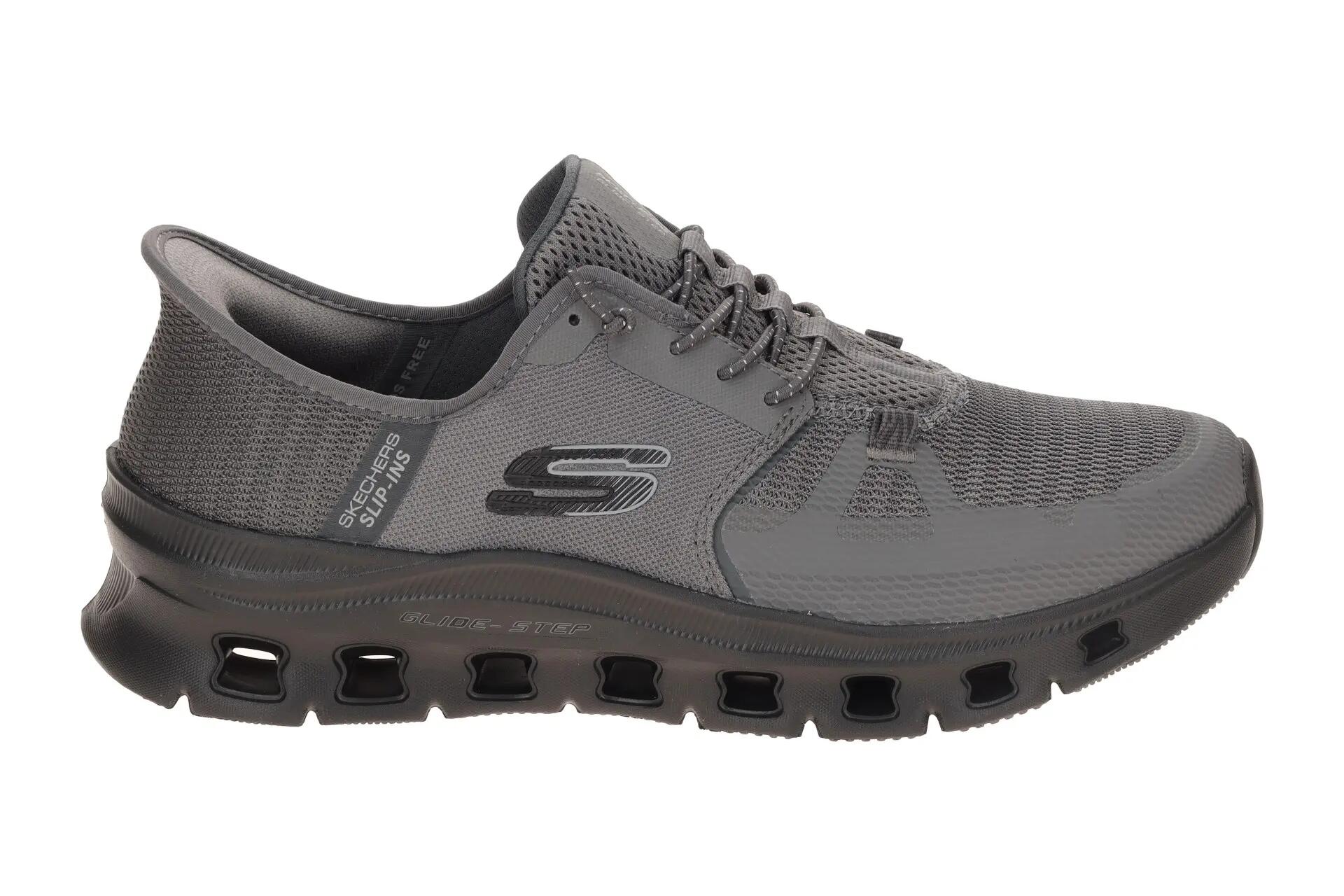 Skechers Glide Step Schuhe grau schwarz Herren SLIP-INS 232930 2/7