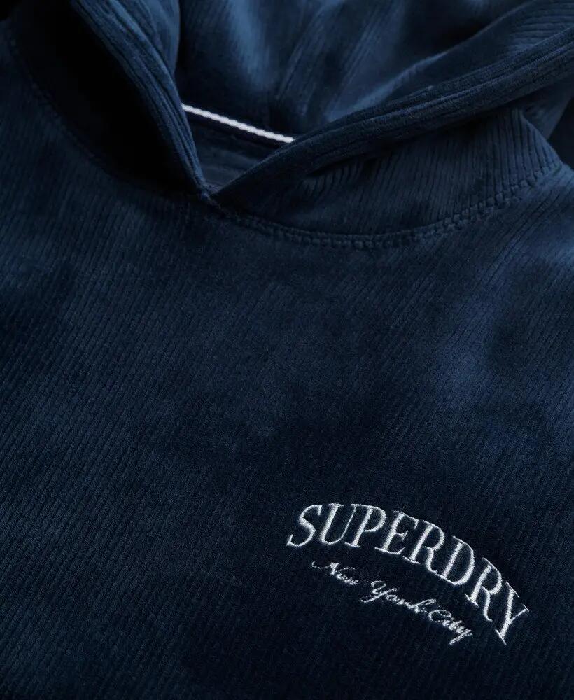 superdry Country Club Velour Relaxed Hoodie – hoodie de veludo – RICH NAVY 6/7