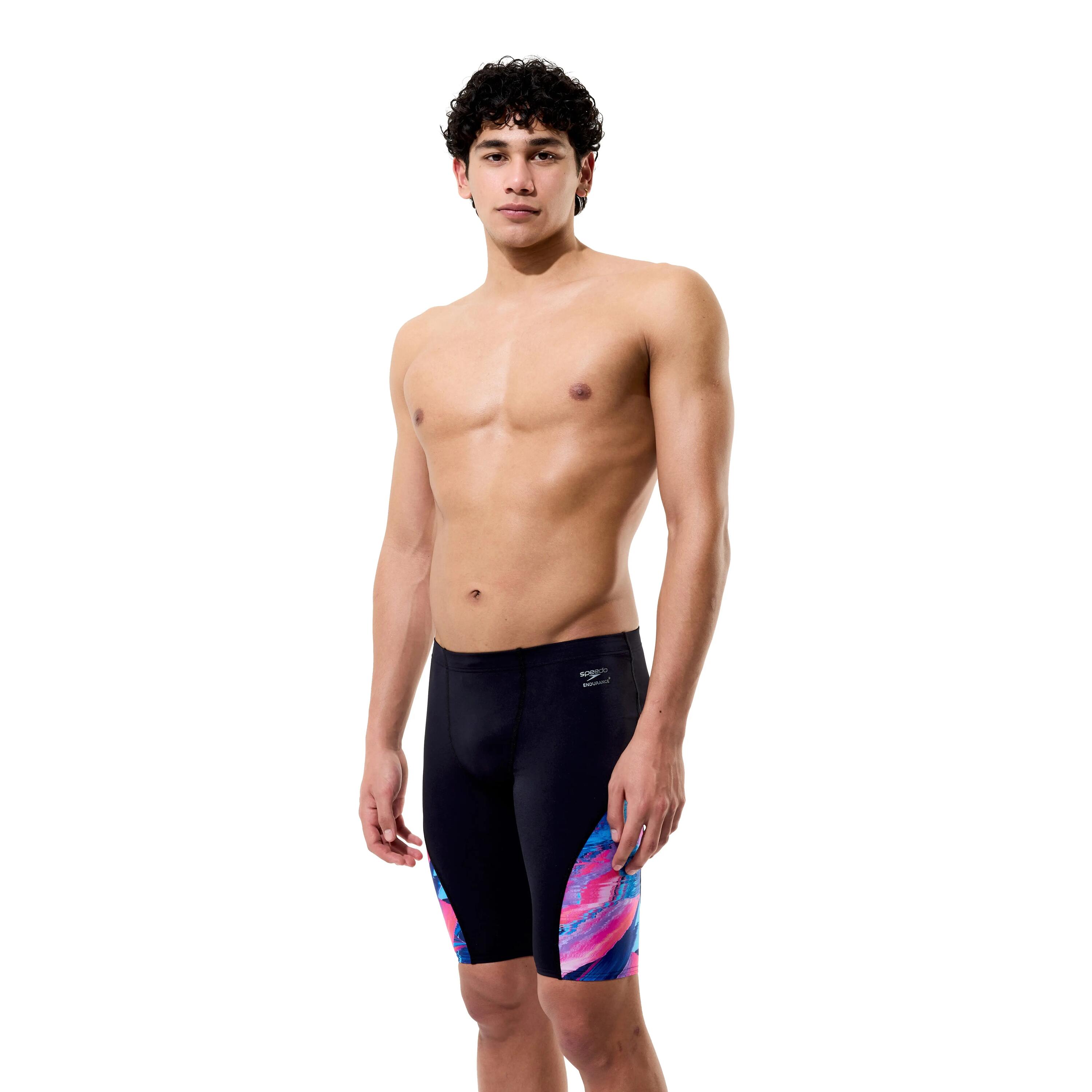 Jammer Speedo Spliced Printed Brushy Glitch Noir 4/7