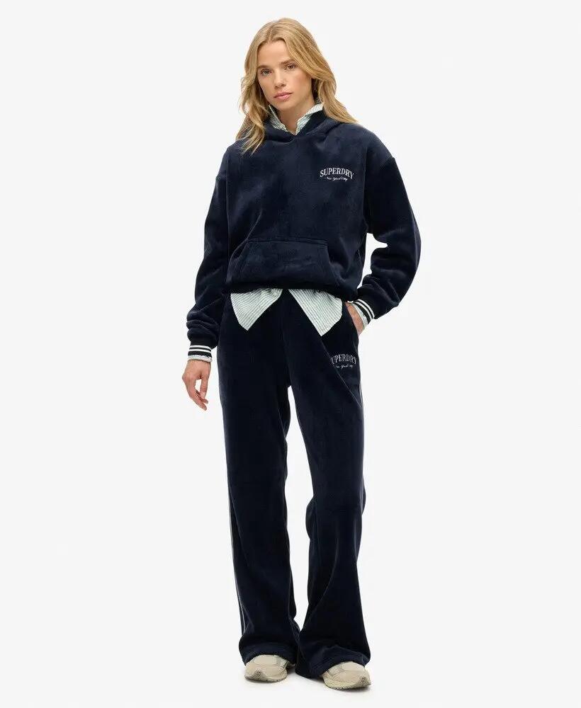 superdry Country Club Velour Relaxed Hoodie – hoodie de veludo – RICH NAVY 3/7
