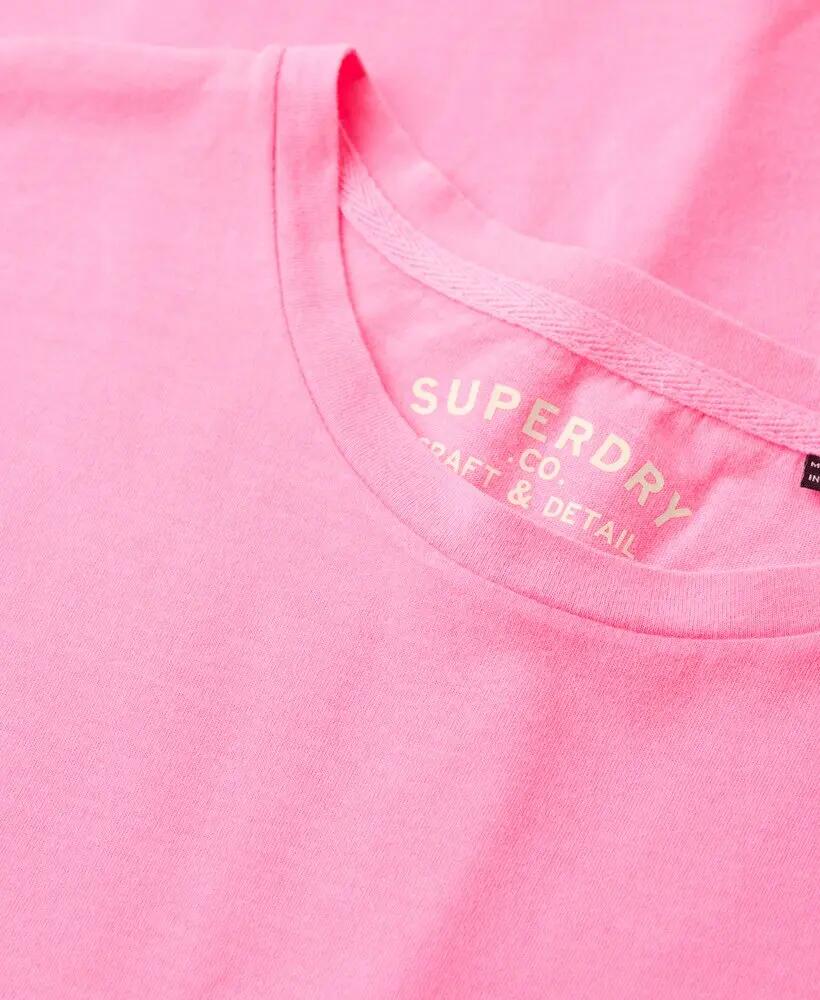 superdry T-shirt Classic Essential in cotone leggero – Washed Dry Fluro Pink 5/6