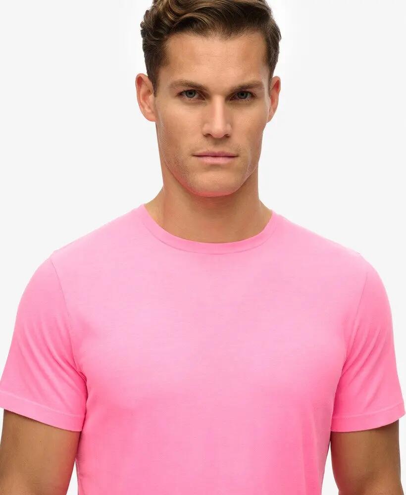 superdry T-shirt Classic Essential in cotone leggero – Washed Dry Fluro Pink 3/6