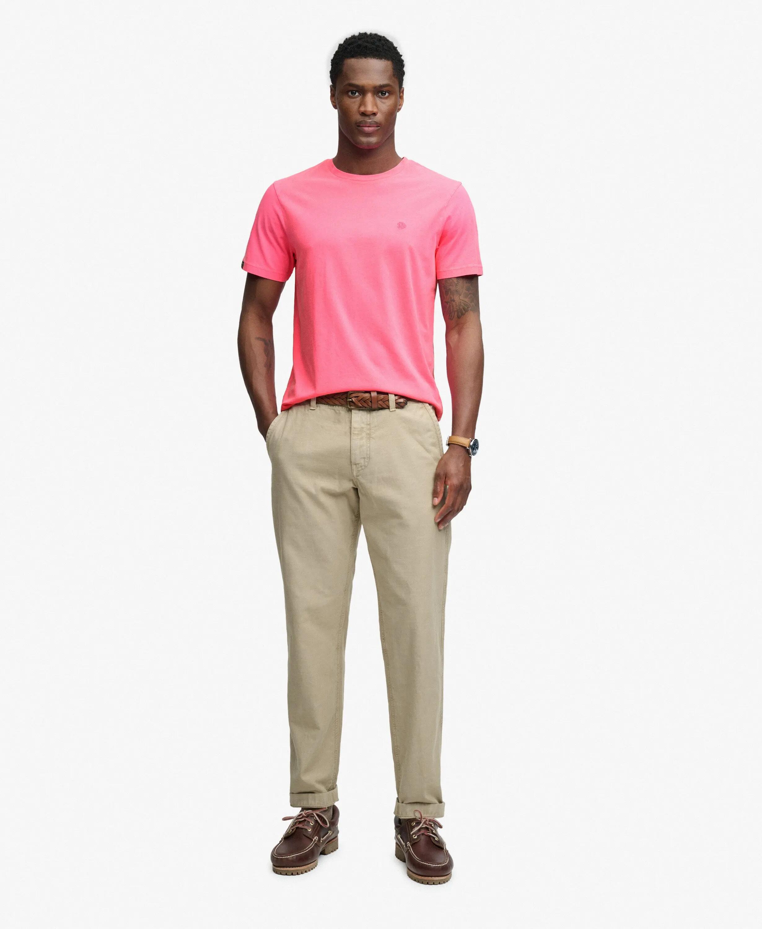 Superdry T-shirt Classic Essential Neon en coton bio – PUNCH PINK 3/5