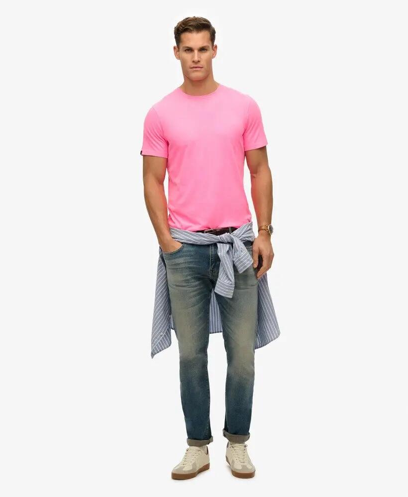 superdry T-shirt Classic Essential in cotone leggero – Washed Dry Fluro Pink 2/6