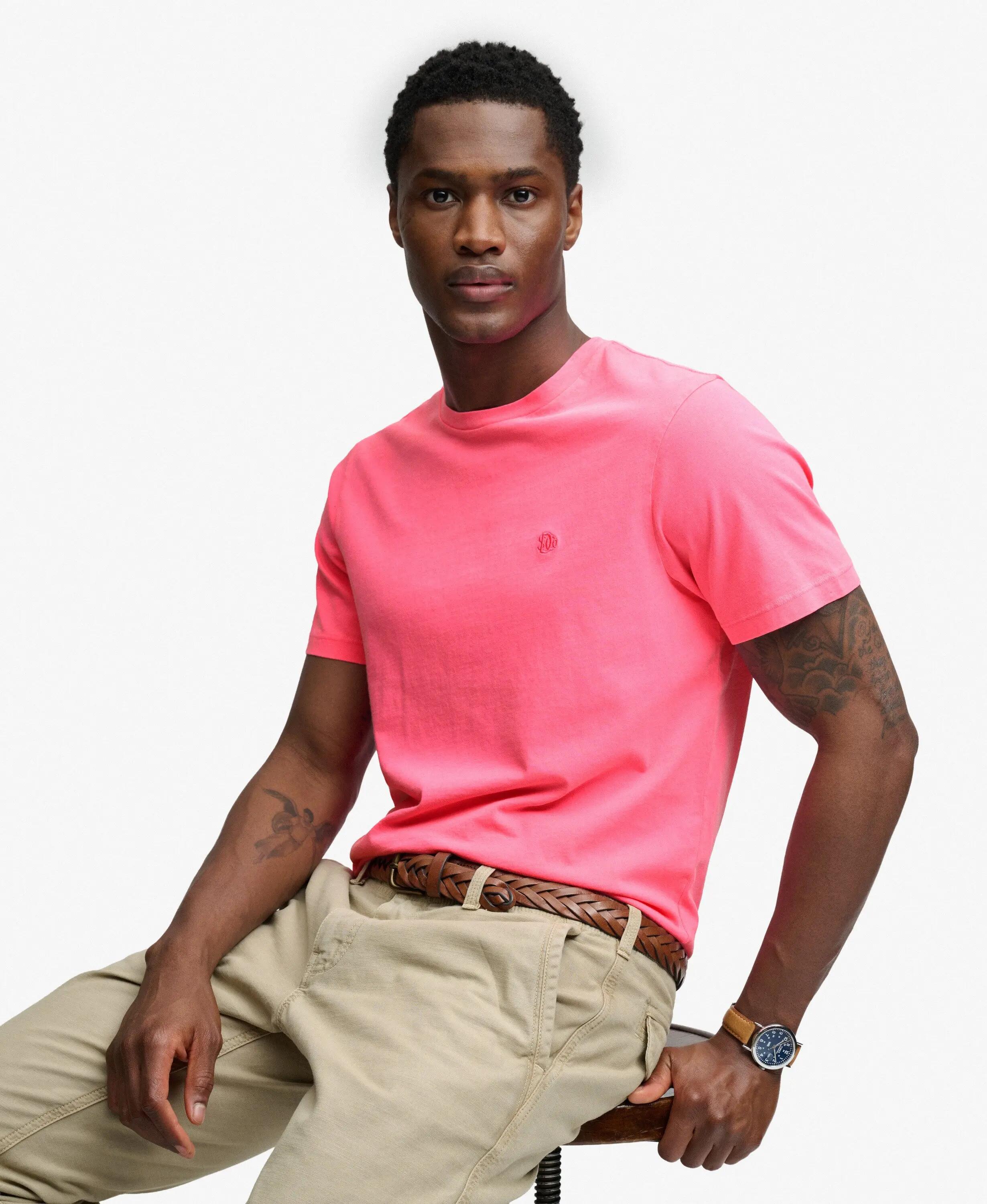 Superdry T-shirt Classic Essential Neon en coton bio – PUNCH PINK 2/5