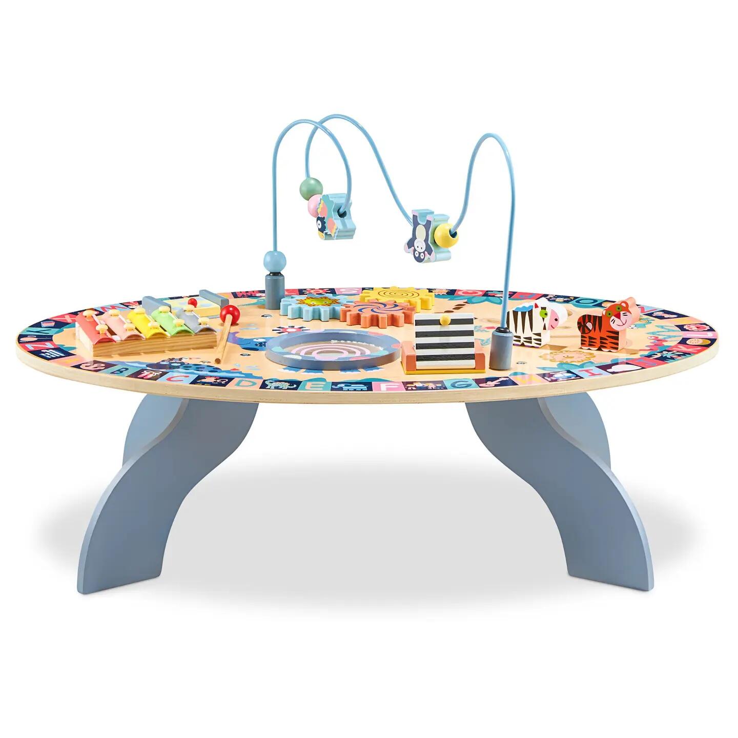 Educatieve muzikale speeltafel baby 7-in-1 met xylofoon en trommel van hout 7/11