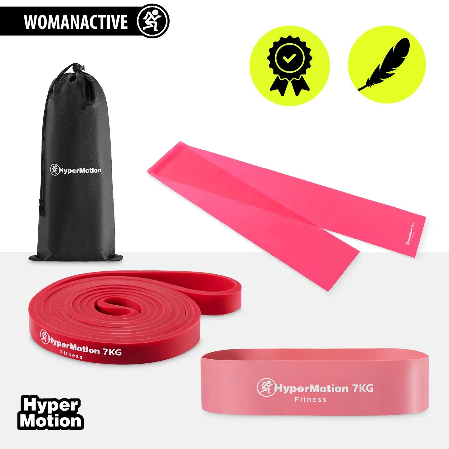 Sada odporových gum pro ženy HYPERMOTION WOMACTIVE – 3 ks do 7 kg 2/11