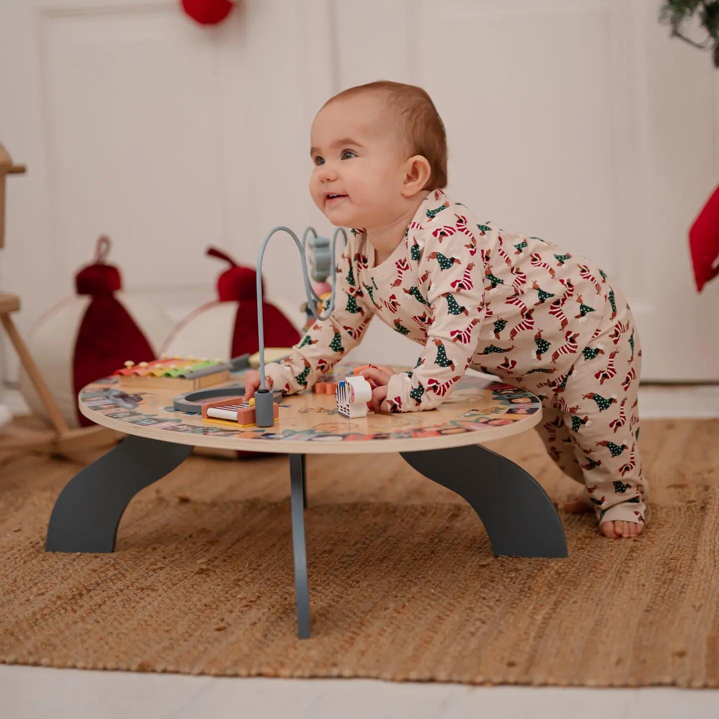 Educatieve muzikale speeltafel baby 7-in-1 met xylofoon en trommel van hout 3/11