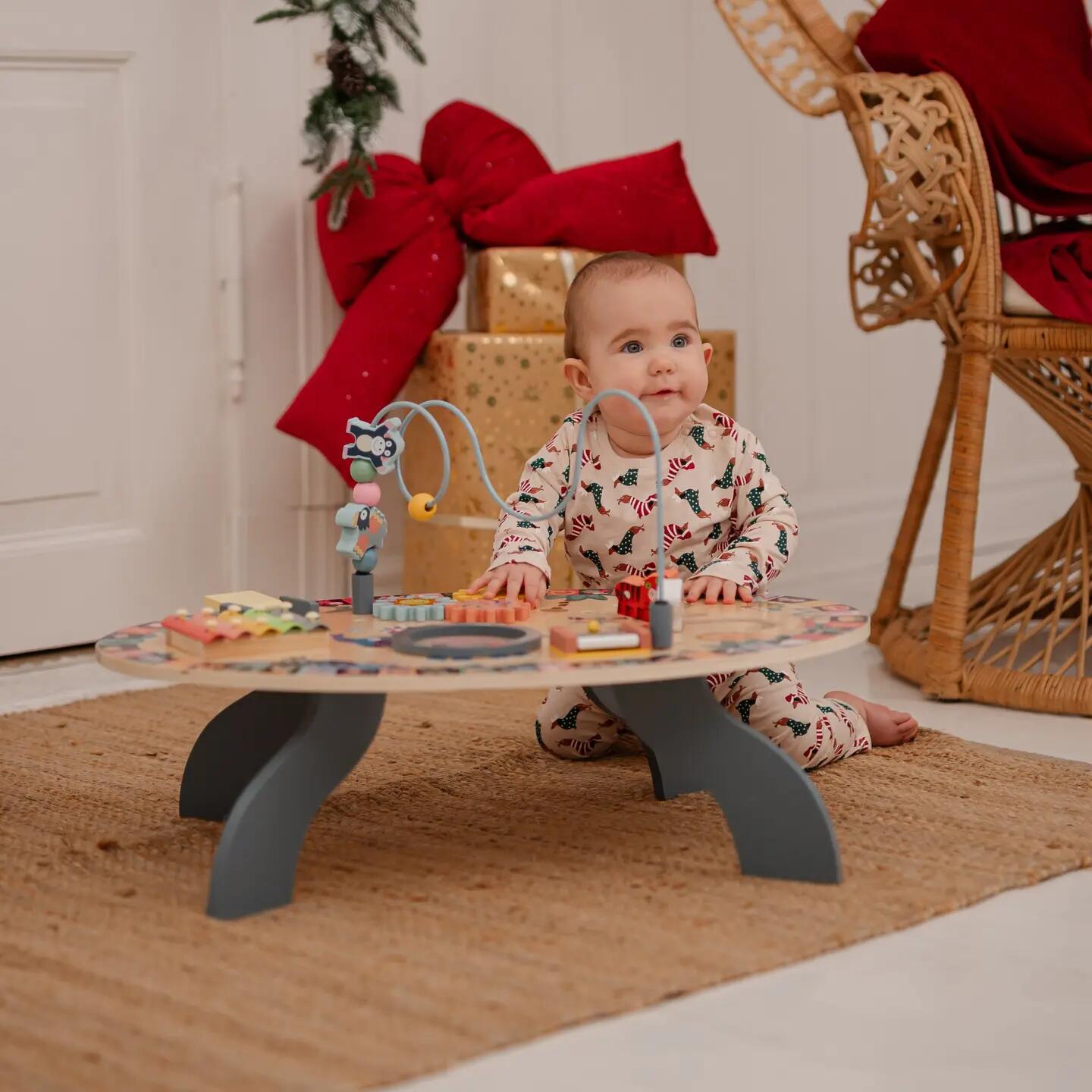 Educatieve muzikale speeltafel baby 7-in-1 met xylofoon en trommel van hout 2/11