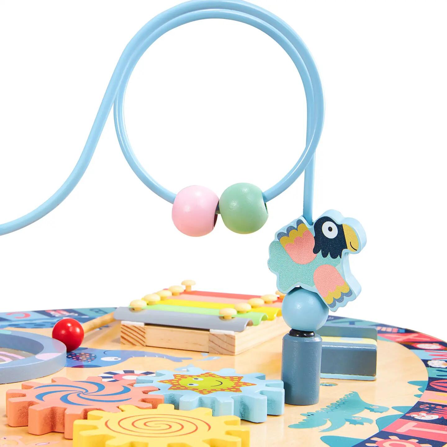 Educatieve muzikale speeltafel baby 7-in-1 met xylofoon en trommel van hout 10/11