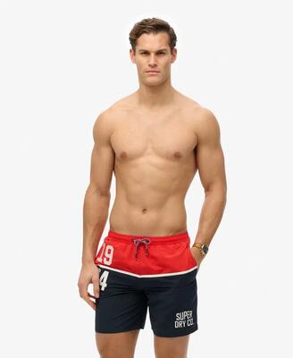 Superdry nautical logo 17 zwemshort van 100% gerecycled polyester – tricolore