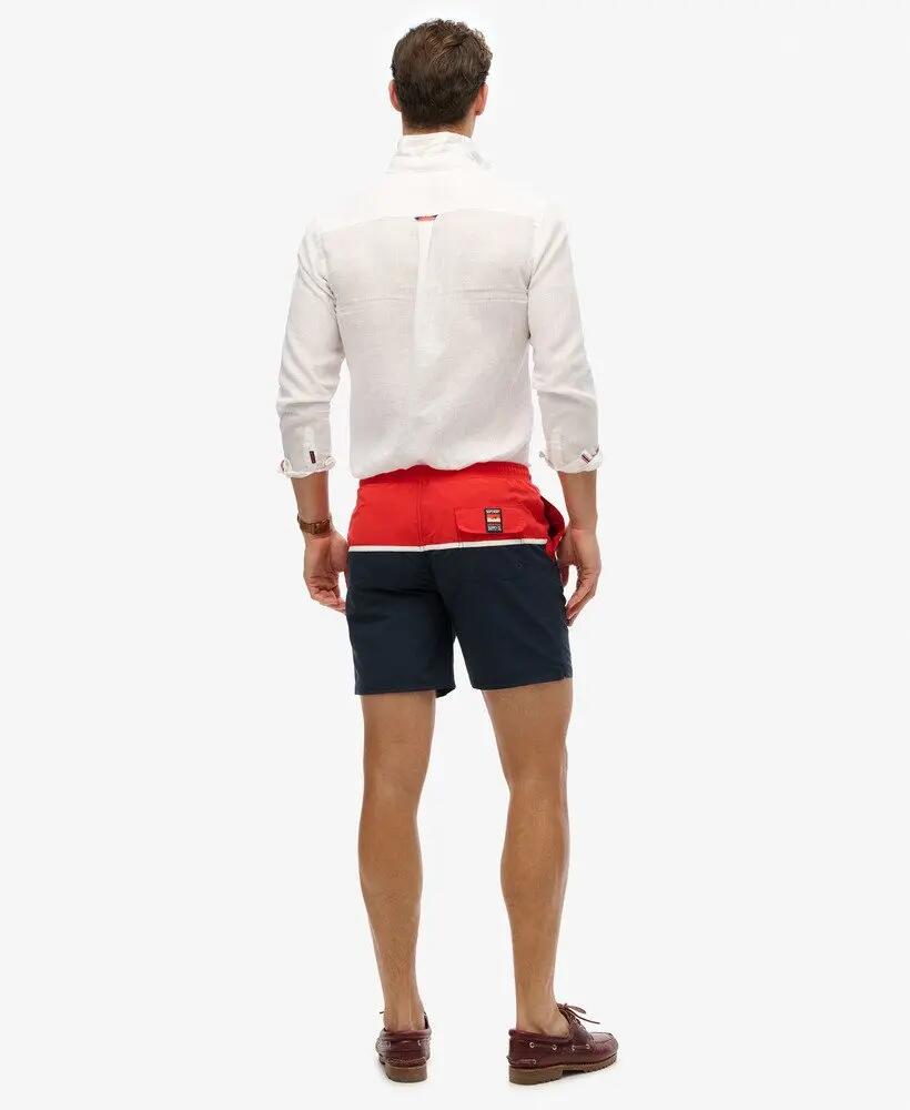 superdry Short de bain Nautical Logo 17 en polyester recyclé – TRICOLORE NAVY 4/7