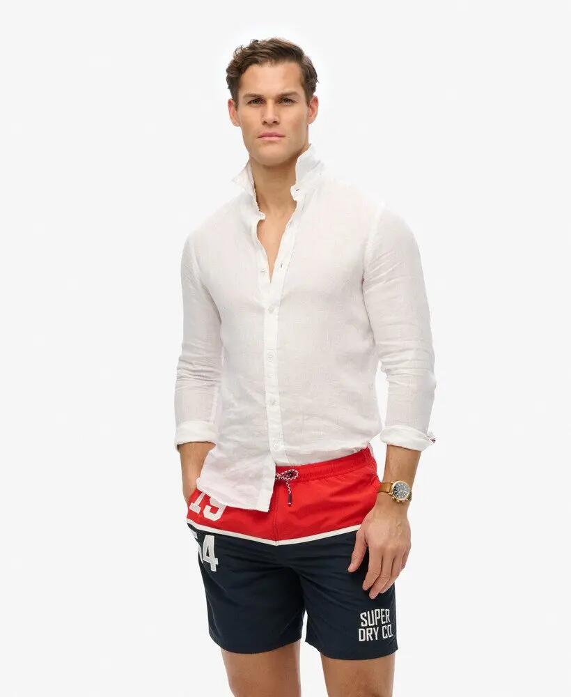superdry Short de bain Nautical Logo 17 en polyester recyclé – TRICOLORE NAVY 3/7