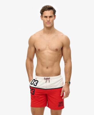 Superdry nautical logo 17 zwemshort van 100% gerecycled polyester – tricolore