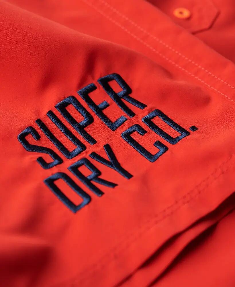 superdry Short de Bain Nautical Logo 17 en Polyester Recyclé – TRICOLORE RED 6/7
