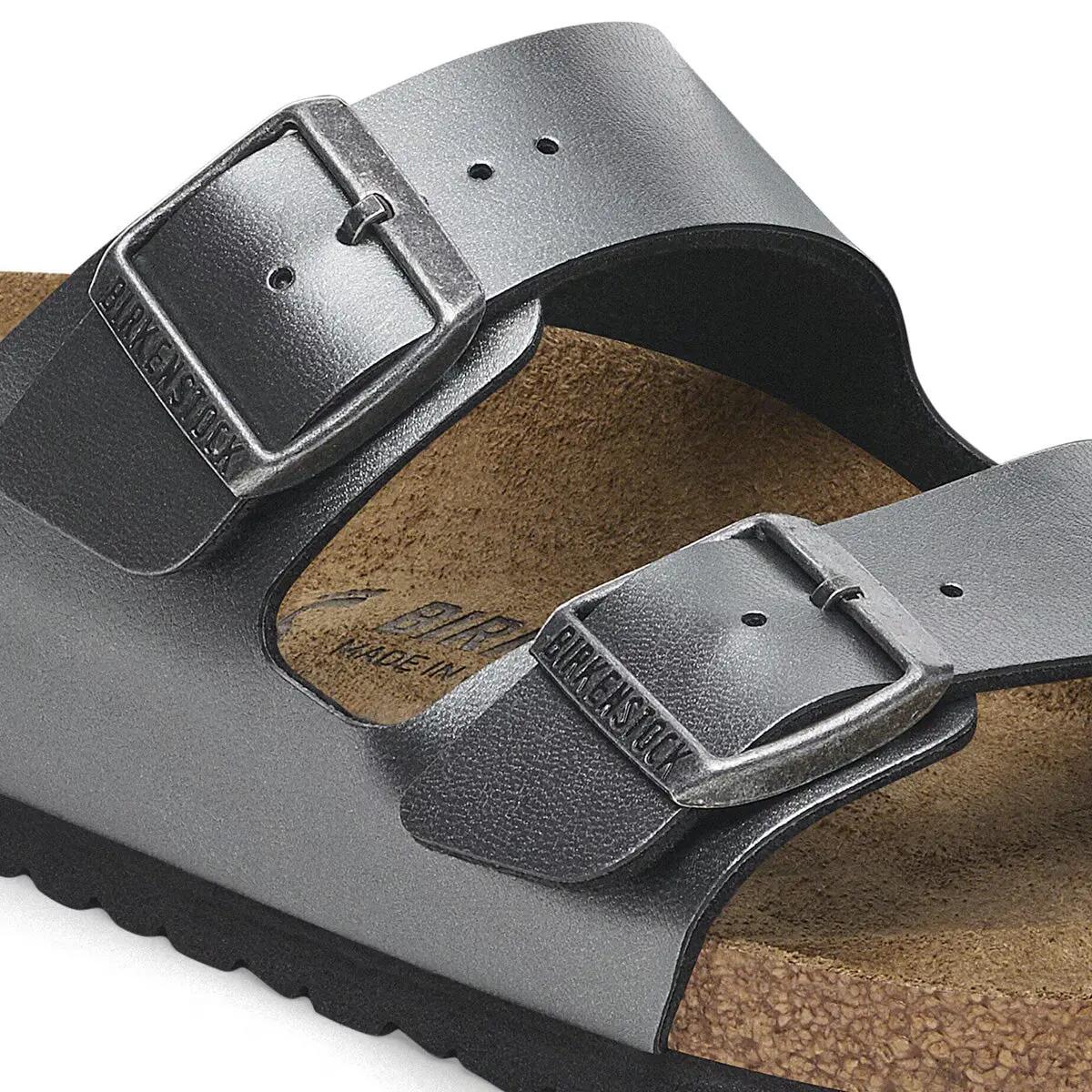 Damskie sandały Birkenstock Arizona Birko-Flor srebrne regular 1029233 5/8