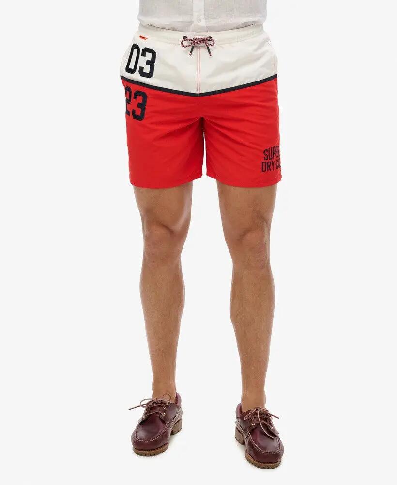 superdry Short de Bain Nautical Logo 17 en Polyester Recyclé – TRICOLORE RED 4/7