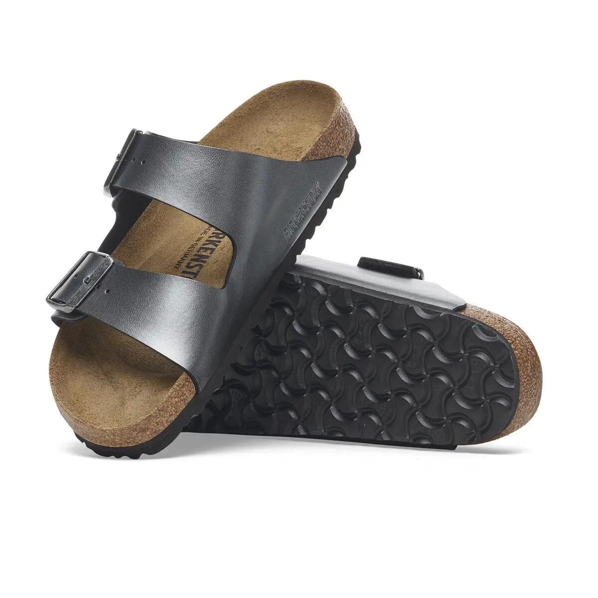 Damskie sandały Birkenstock Arizona Birko-Flor srebrne regular 1029233 4/8
