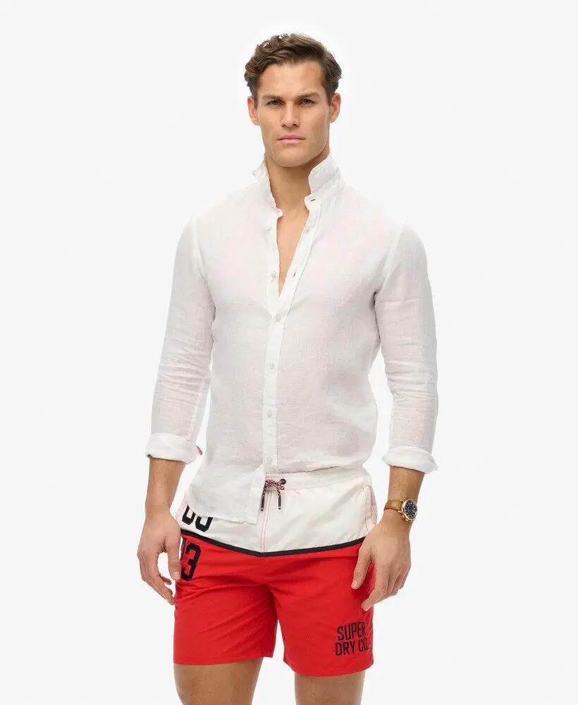 superdry Short de Bain Nautical Logo 17 en Polyester Recyclé – TRICOLORE RED 2/7