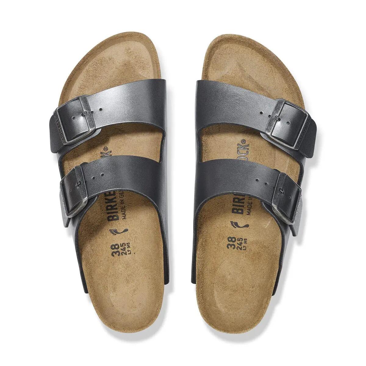 Damskie sandały Birkenstock Arizona Birko-Flor srebrne regular 1029233 3/8