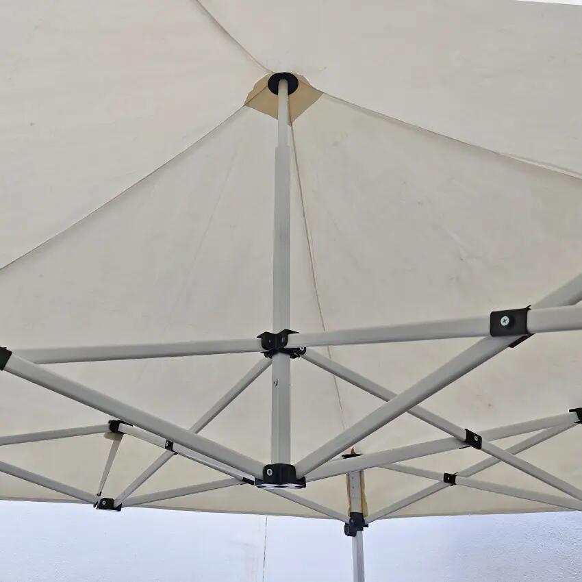 Carpa plegable 2x2m Blanca Nylon para playa, camping o jardín y Eventos. 5/7