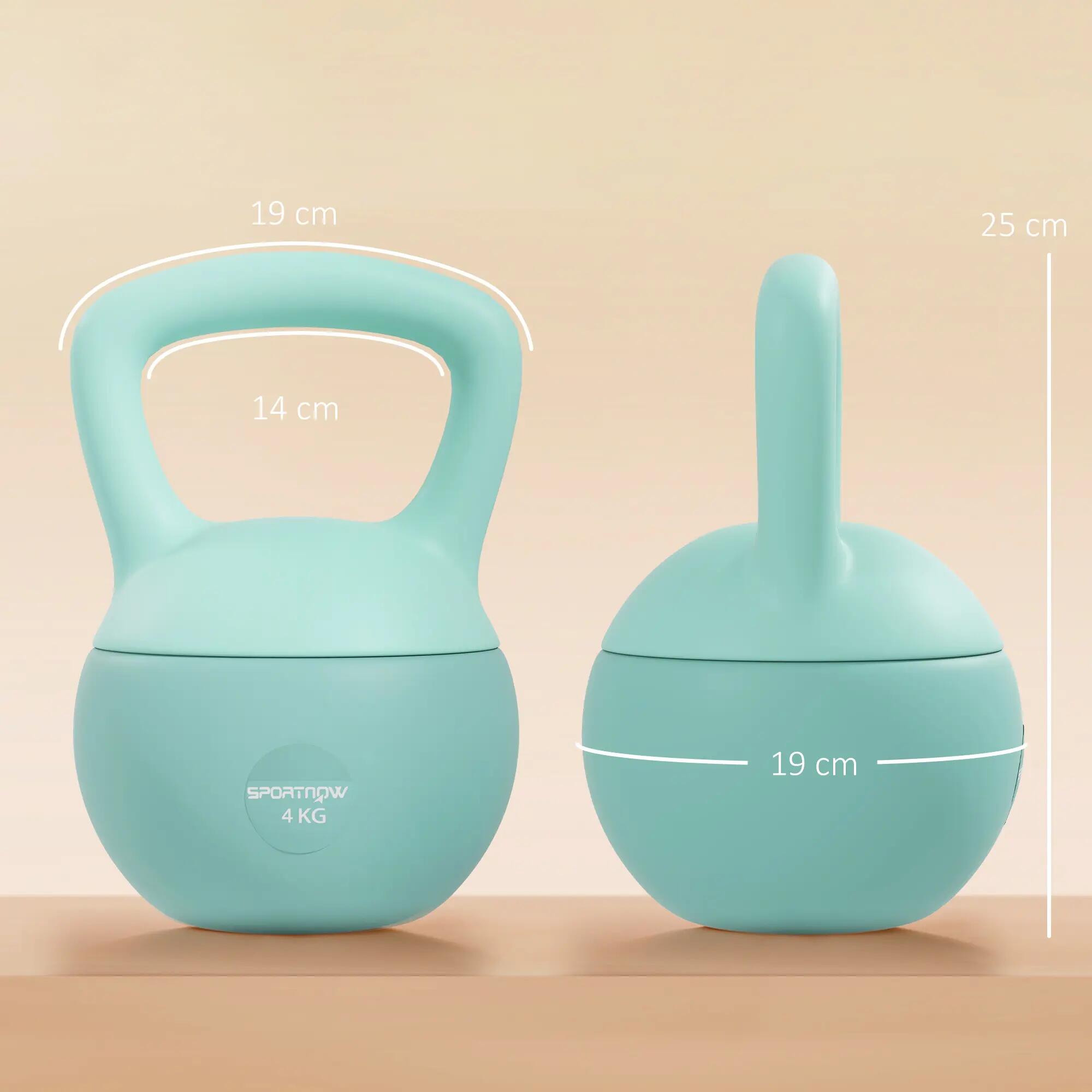 Kettlebell de 4 kg rempli de sable métallique avec poignée antidérapante pour l' 5/9