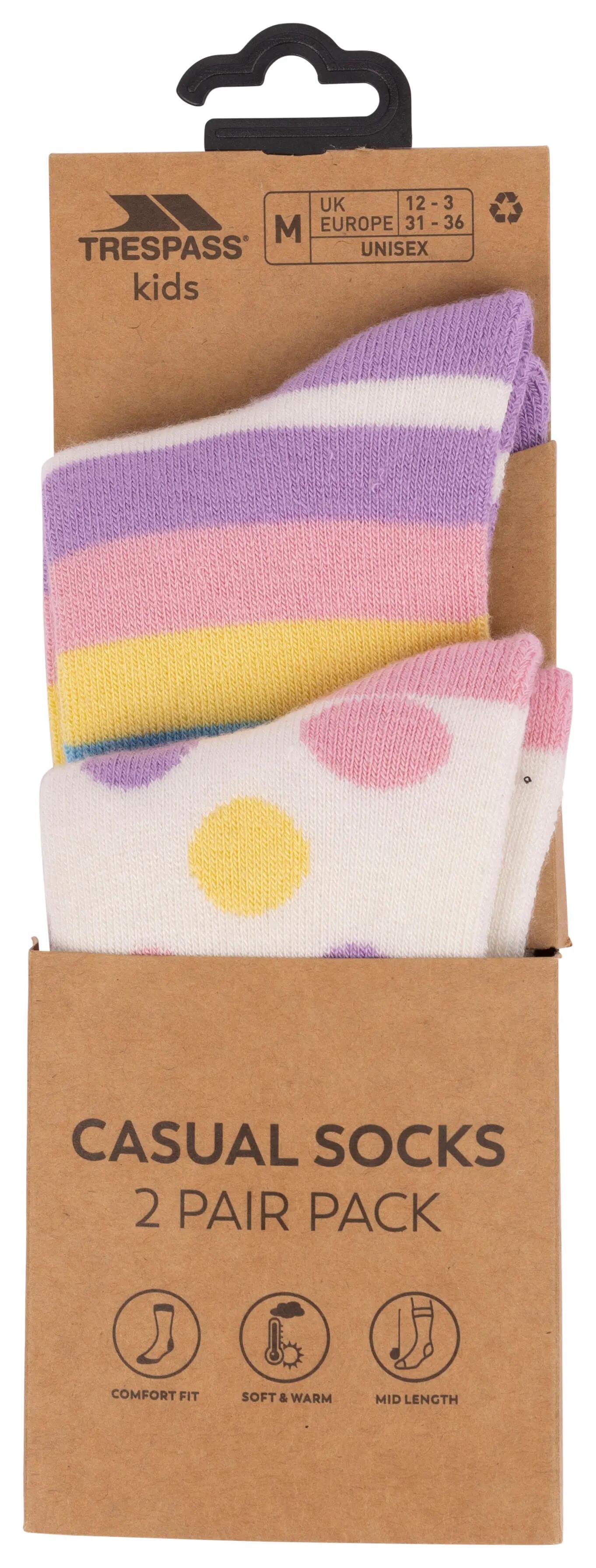 Unisex Kids Mid Length Patterned Casual 2 Pair Pack Socks - Frolic 3/5