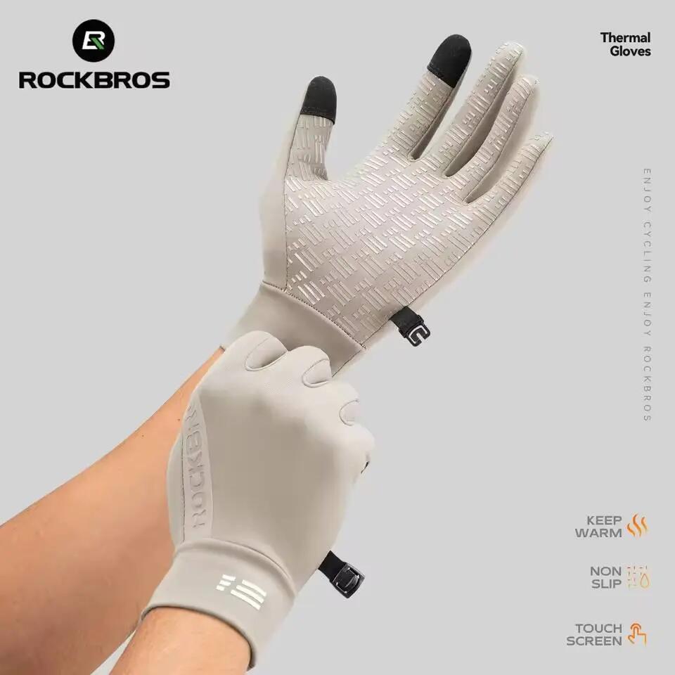 Rękawiczki rowerowe zimowe, turystyczne, z grafenem, czarne ROCKBROS S414 3/7