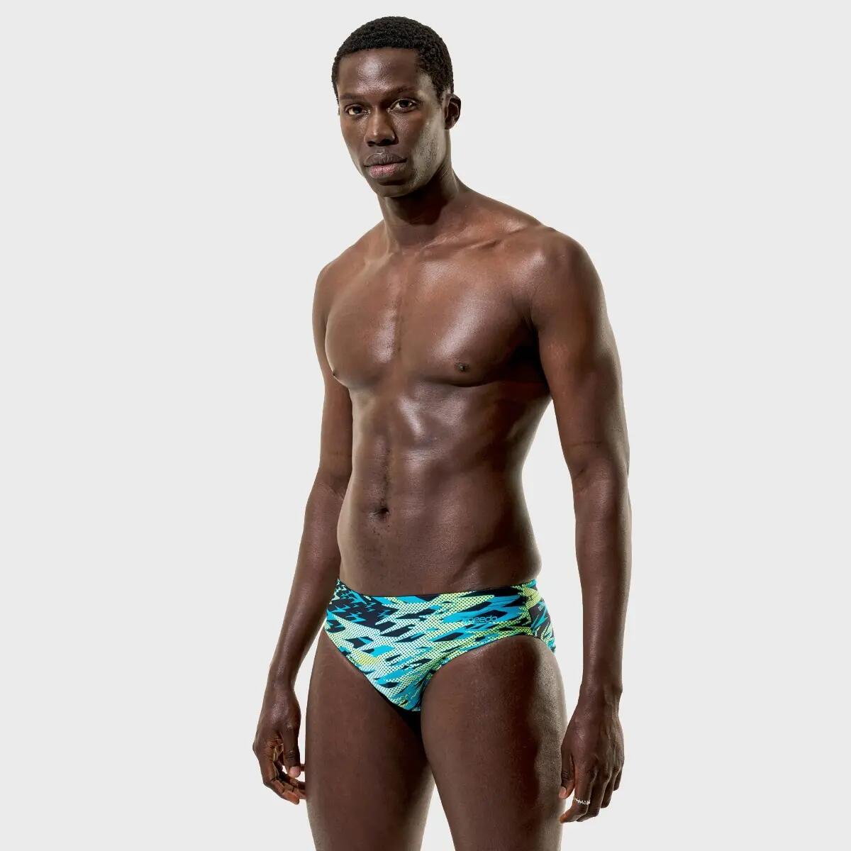Slip de bain homme Speedo Hyperboom vert et bleu 5/7