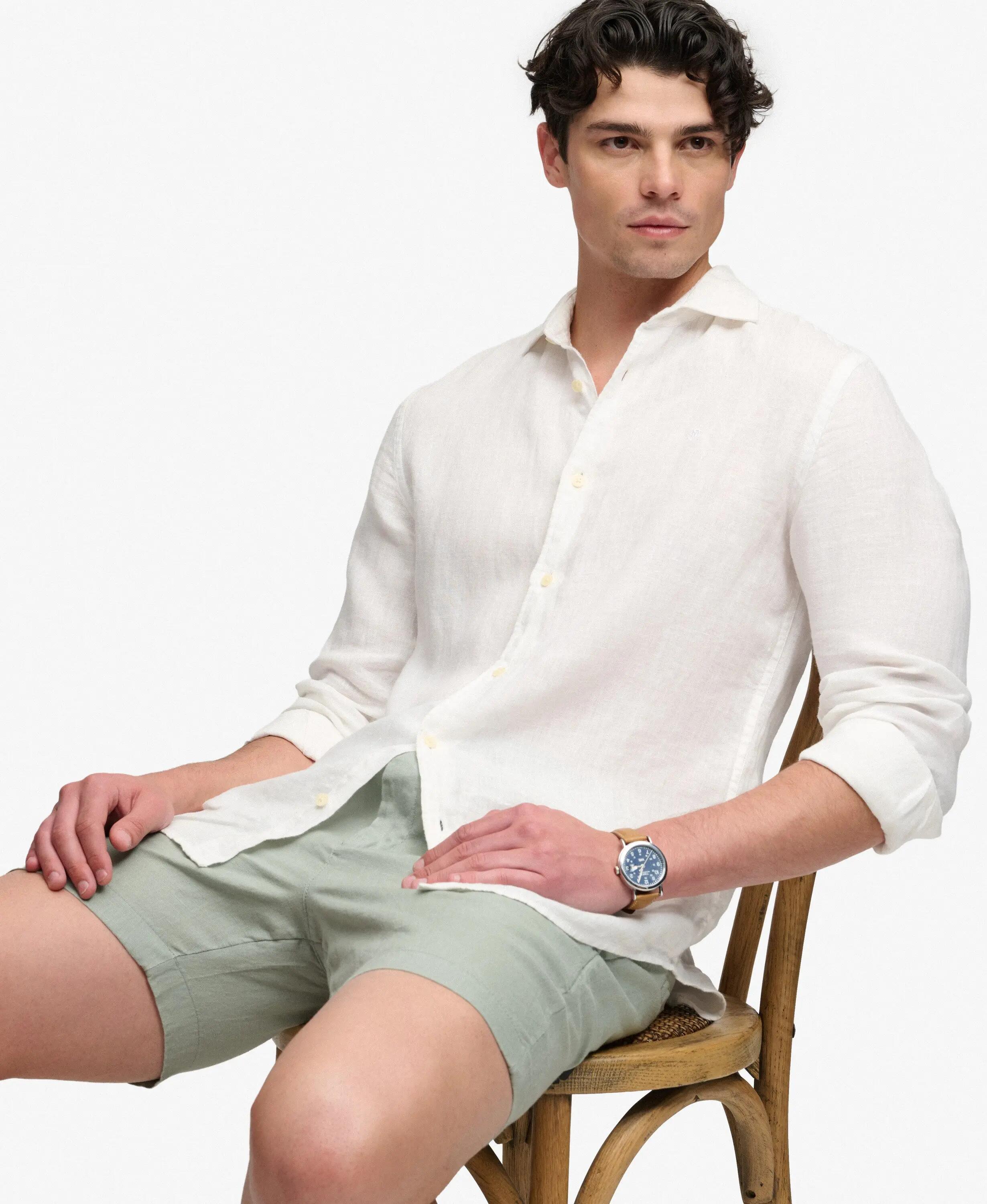 superdry Short en lin The Merchant Store – Bay Green 3/6