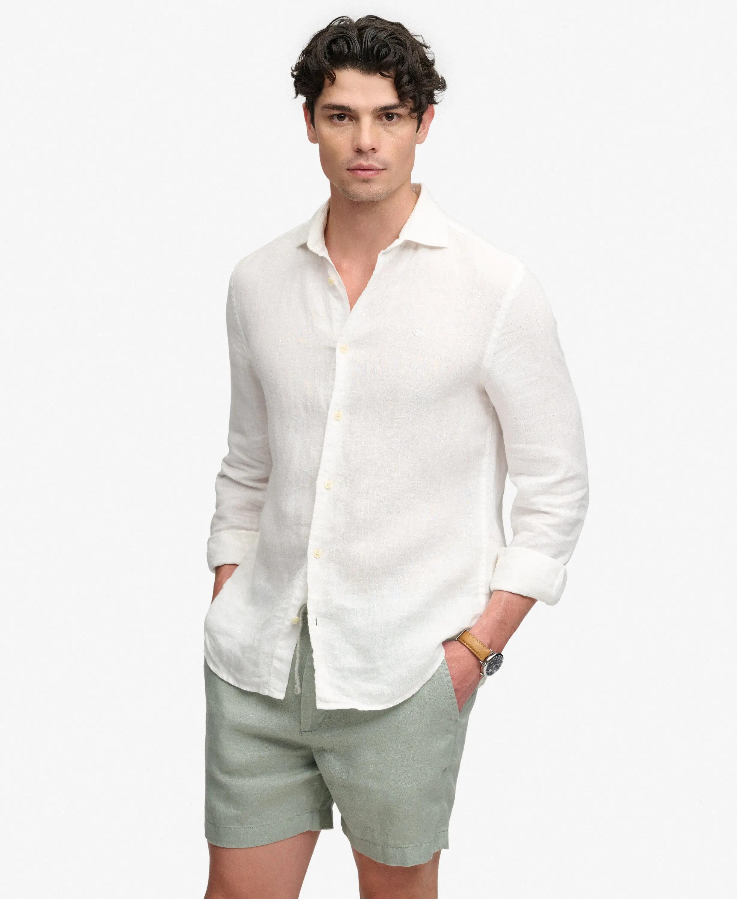 superdry Short en lin The Merchant Store – Bay Green 2/6