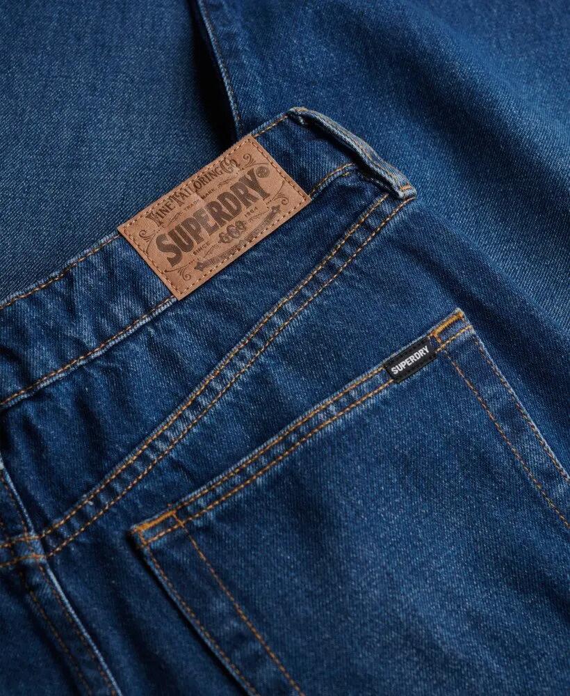 superdry Mid Rise Wide Leg Jeans van biologisch katoen – Deep Indigo Denim 7/7