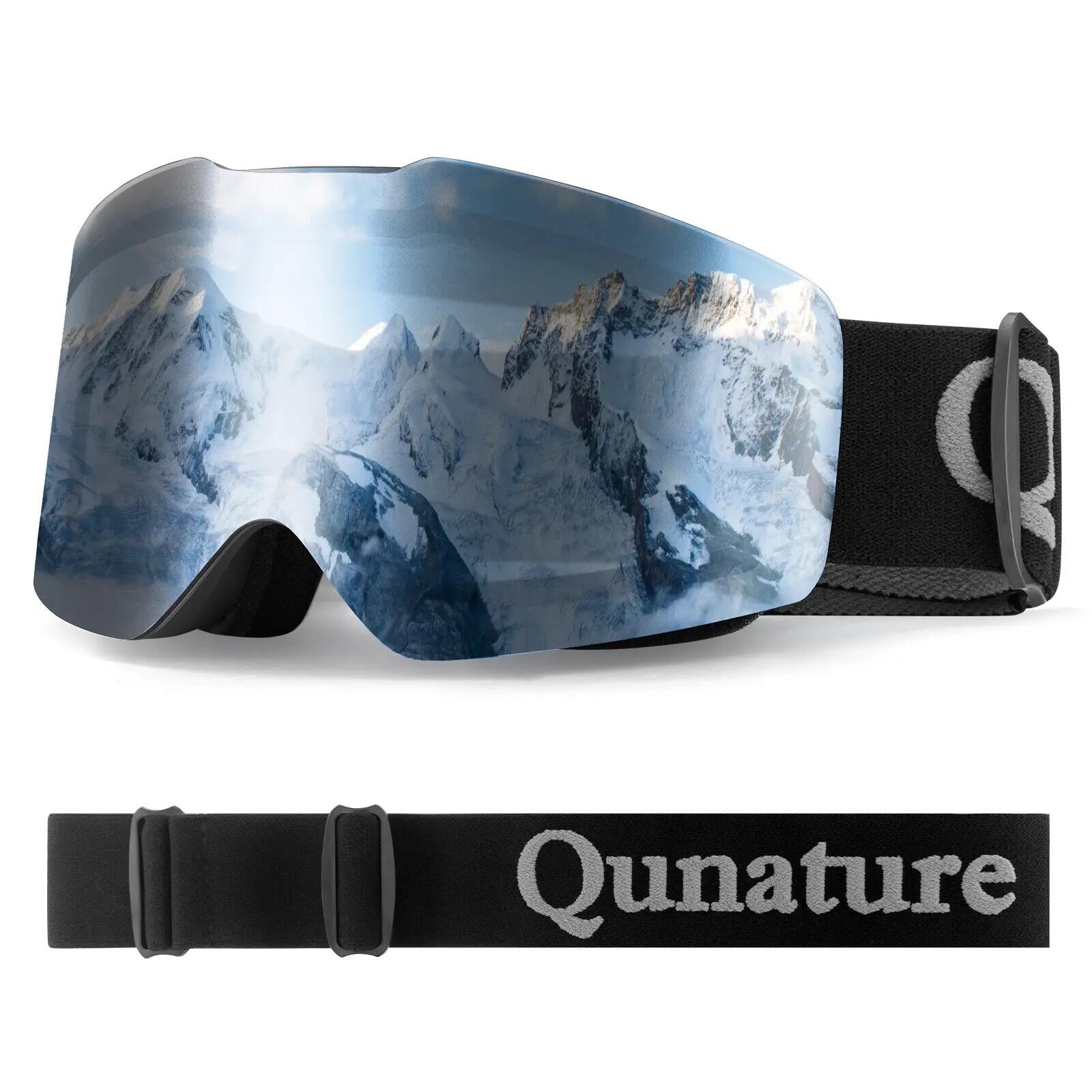 Ochelari de schi fără ramă Qunature, UV400, anti-ceață, unisex, negru
