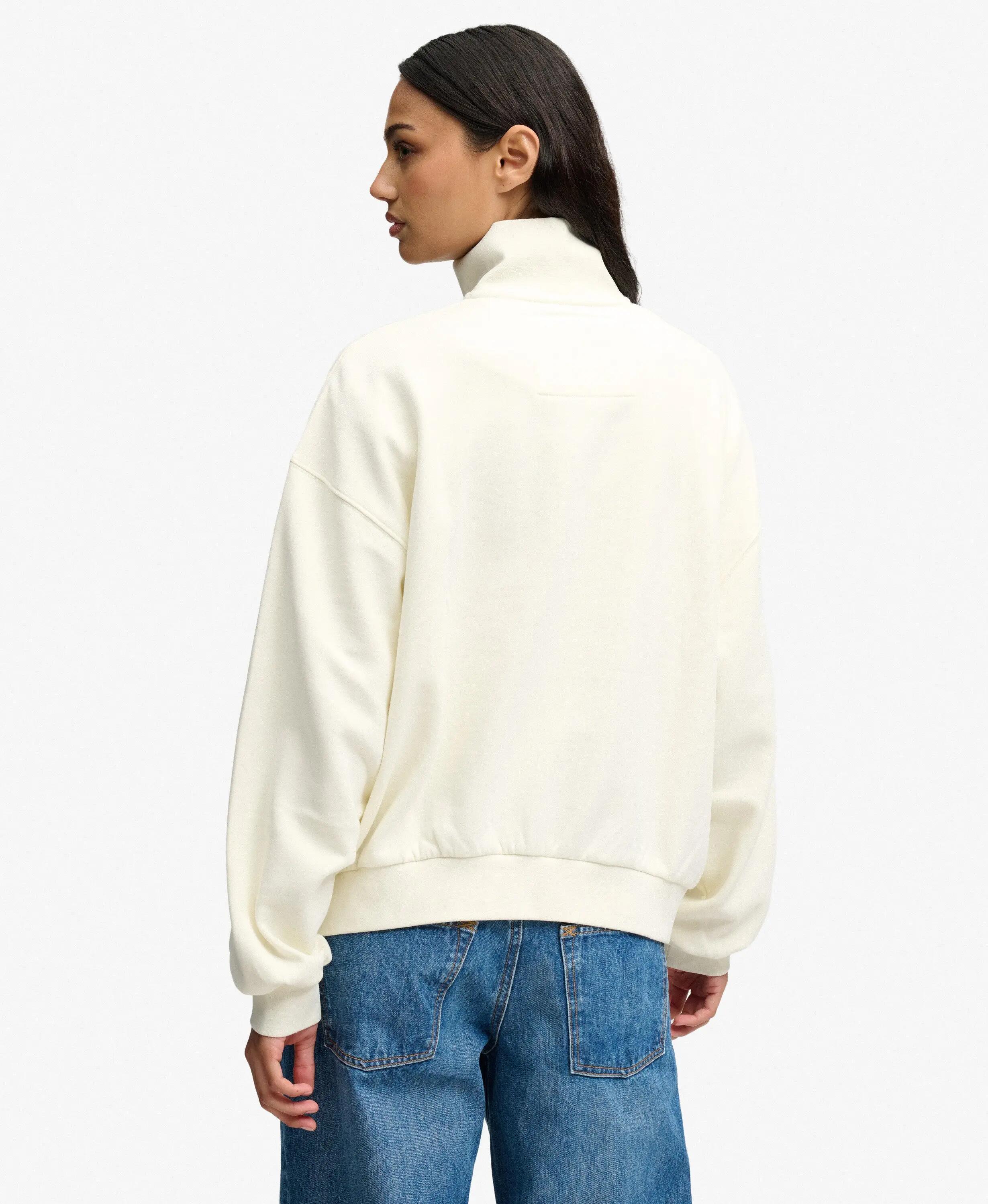 superdry Halb-Zip Sweatshirt mit besticktem Logo – CREAM 5/5