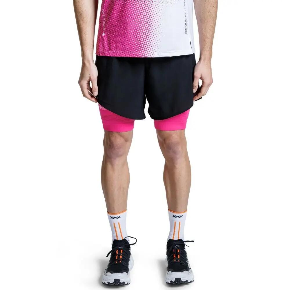 Spodenki męskie X-Bionic EFFEKTOR 2IN1 SHORTS X BLACK/NEO PINK 3/3