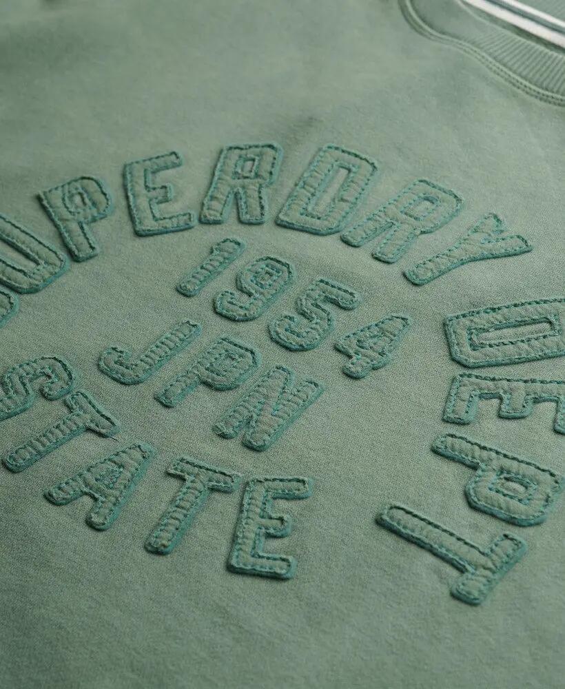 superdry Sweat crew Athletic Essentials com aplique tom sobre tom – Laurel Khaki 5/6