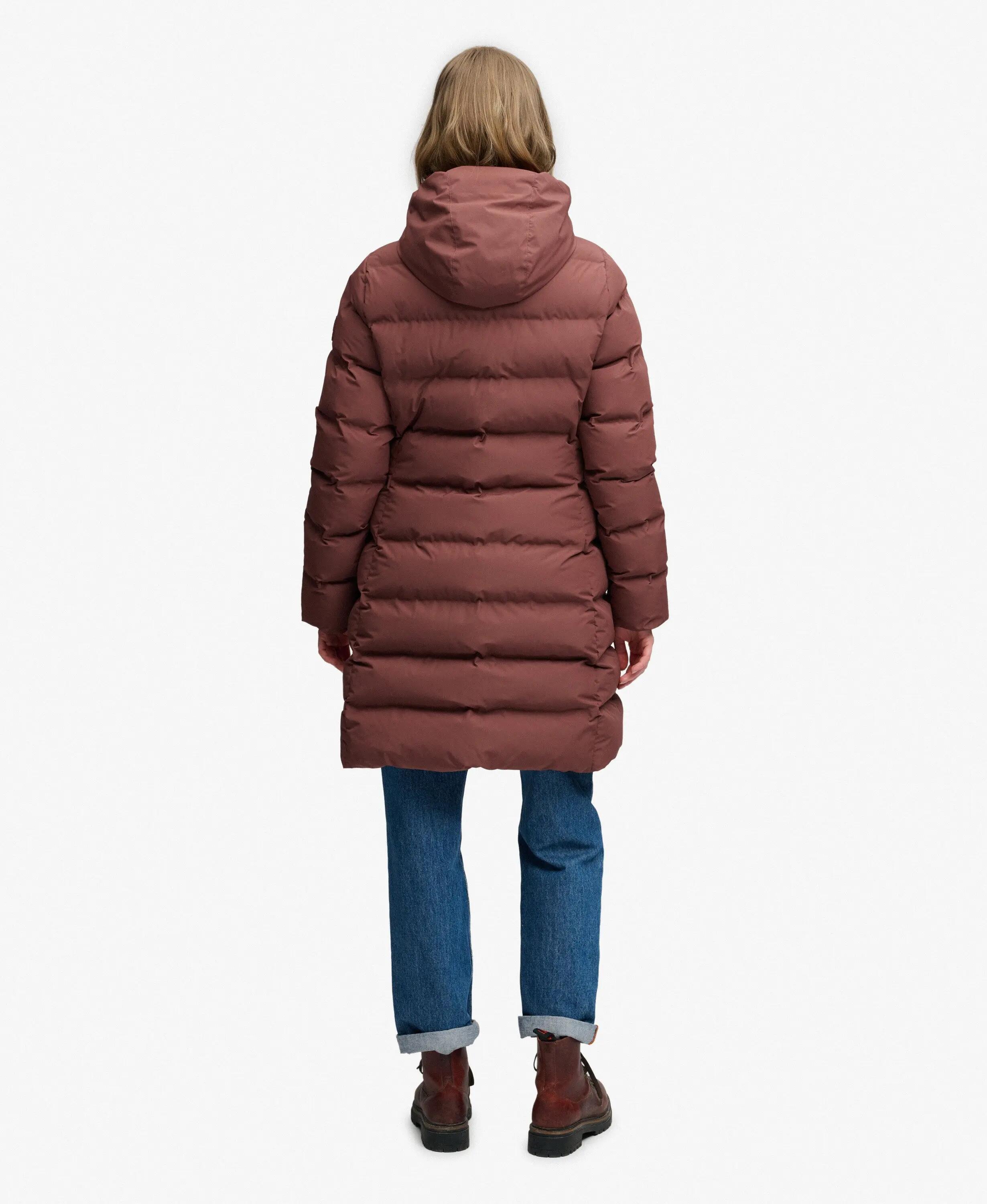 superdry City Mid gevoerde jas slim fit – Marron Brown 7/7