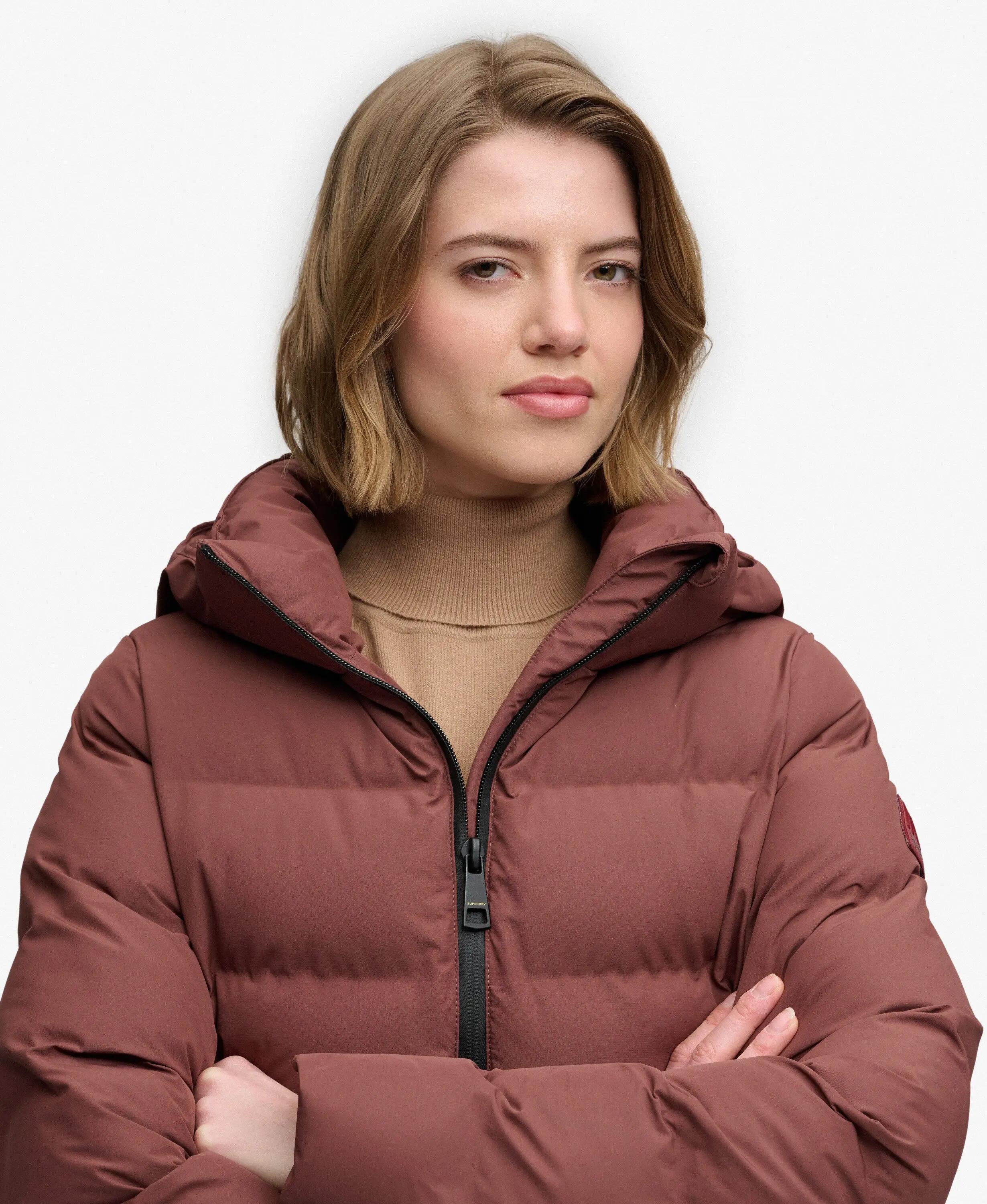 superdry City Mid gevoerde jas slim fit – Marron Brown 4/7