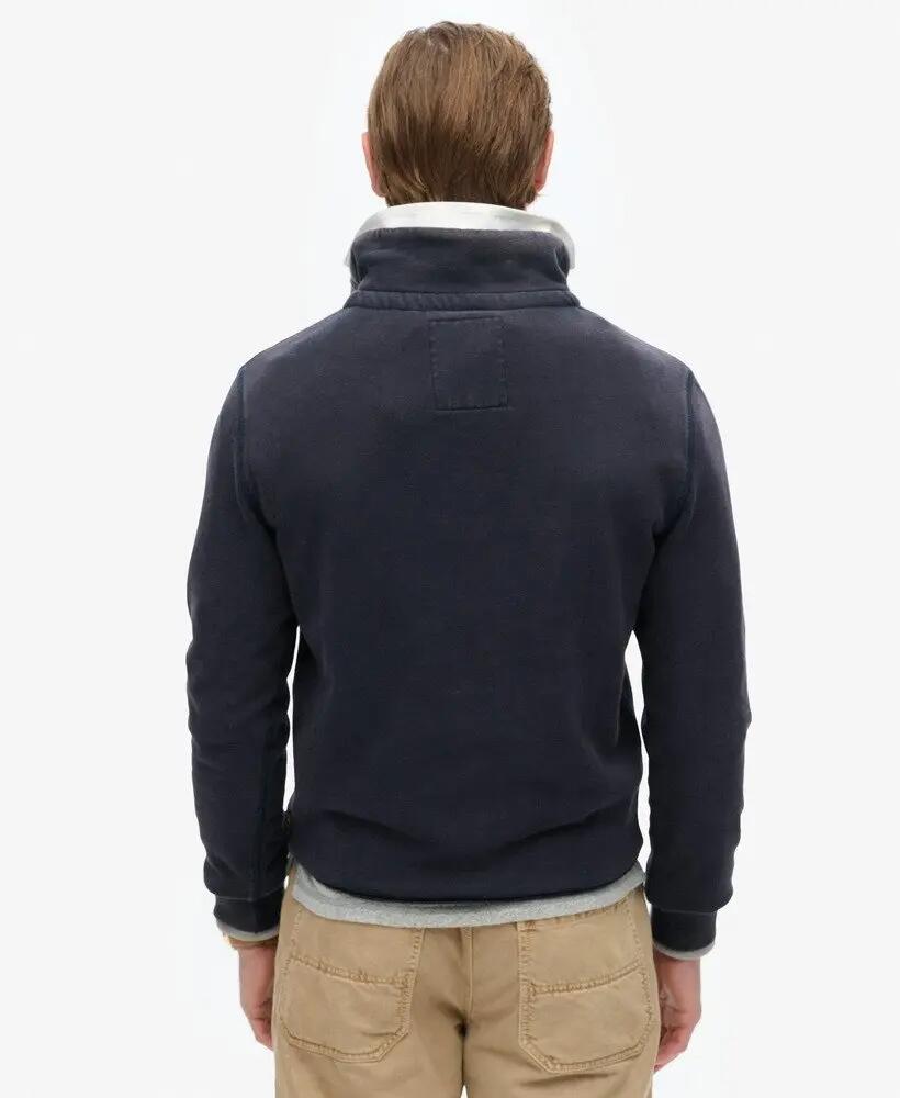superdry Felpa Vintage Athletic mezza bottoniera in cotone – ECLIPSE NAVY 4/5