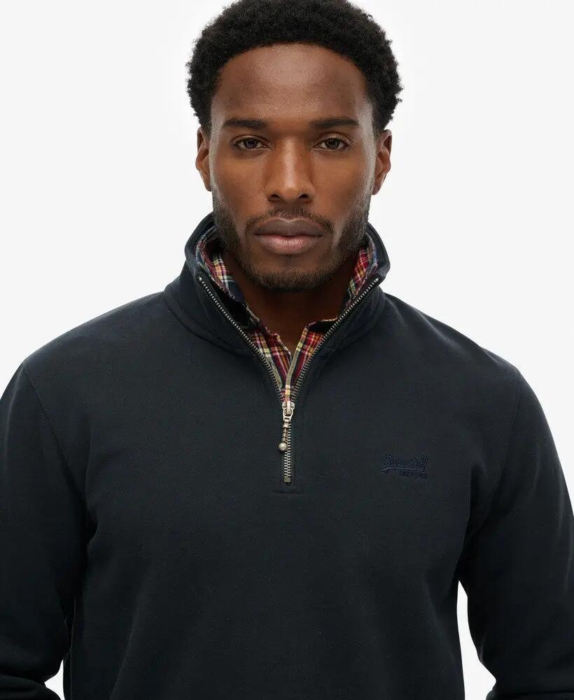 superdry Sweatshirt Half Zip com logo bordado em algodão e poliéster reciclado 4/5