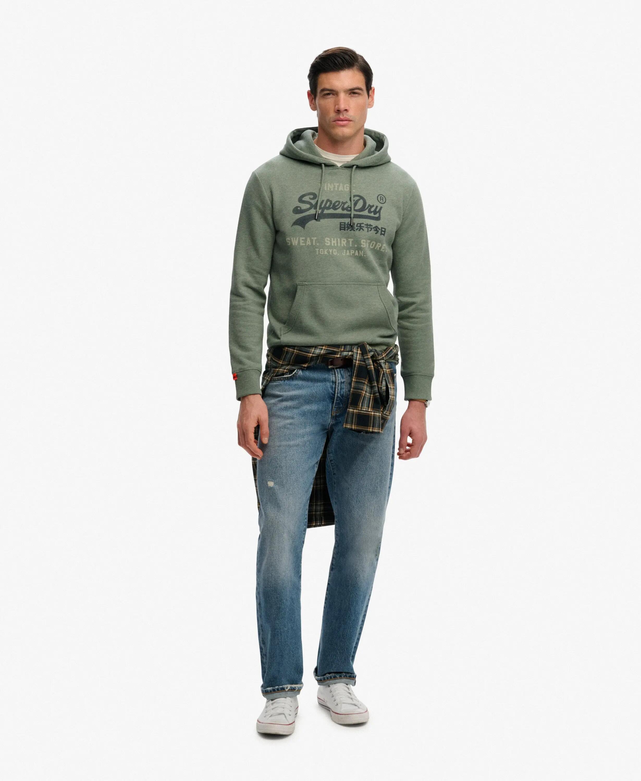 superdry Felpa con cappuccio Vintage Logo Heritage taglio Relaxed – Thyme Green 3/6