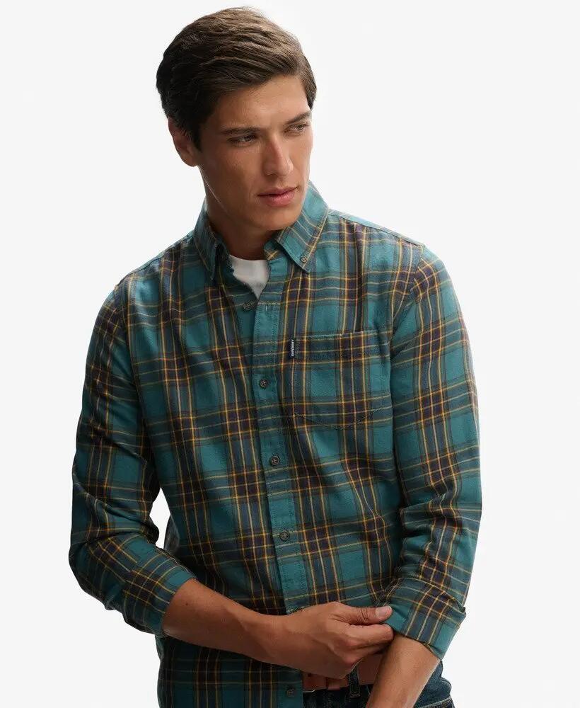 superdry Chemise Vintage Check en coton – Pasadena Check Hydro Turquoise 2/7