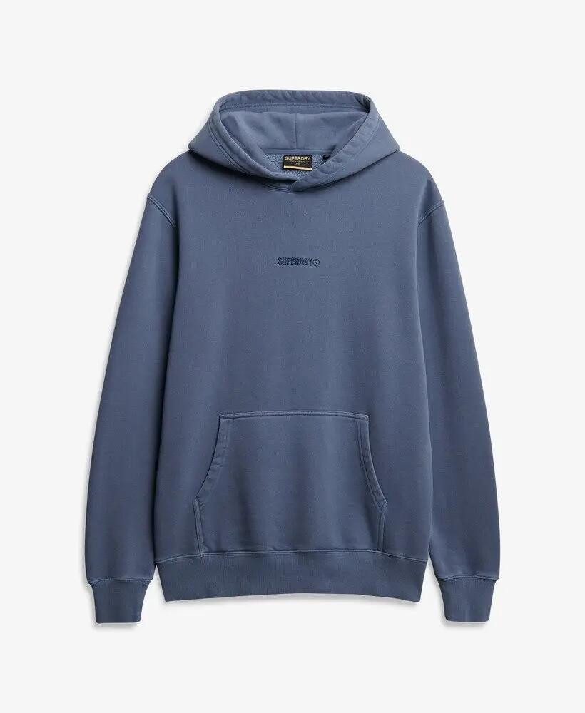 superdry Micro Logo Hoodie – camisola com capuz bordada – Flint Stone Blue Grey 7/7