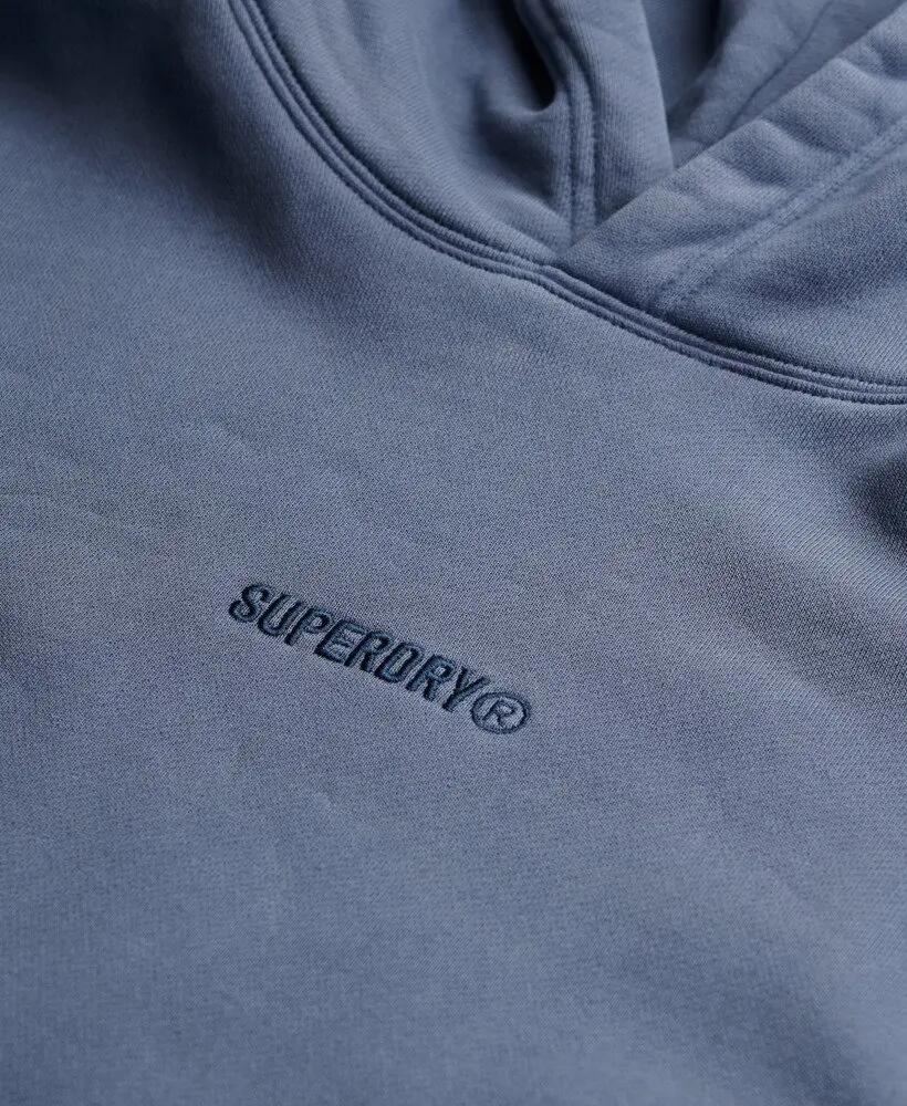 superdry Micro Logo Hoodie – camisola com capuz bordada – Flint Stone Blue Grey 6/7