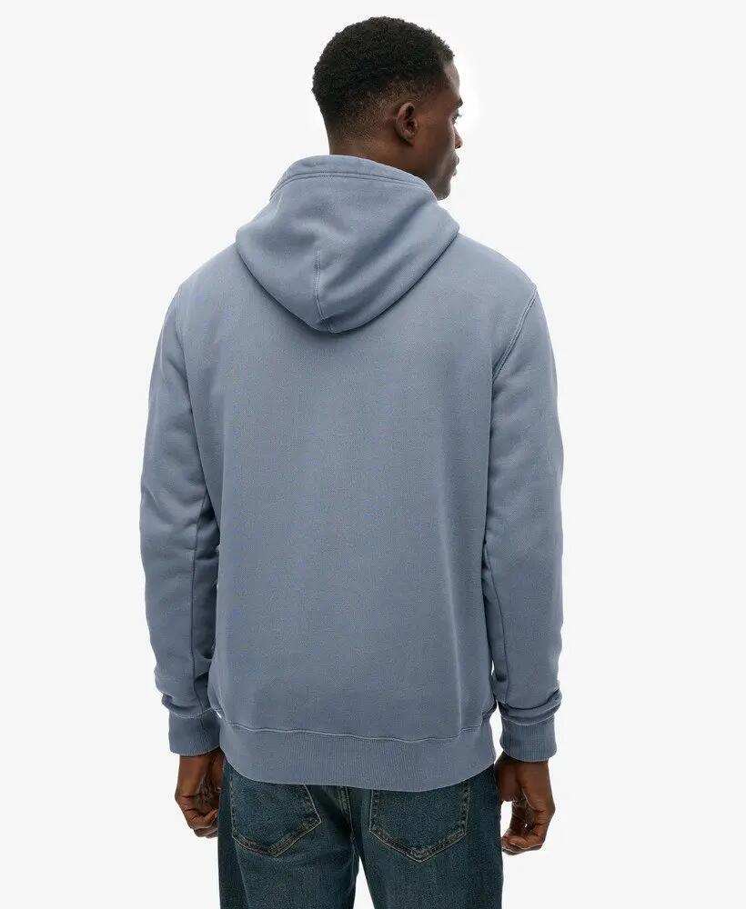 superdry Micro Logo Hoodie – camisola com capuz bordada – Flint Stone Blue Grey 5/7