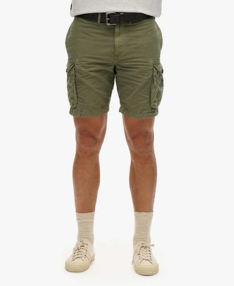 superdry Parachute Light Shorts in ripstop di cotone – Chive Green 2/7