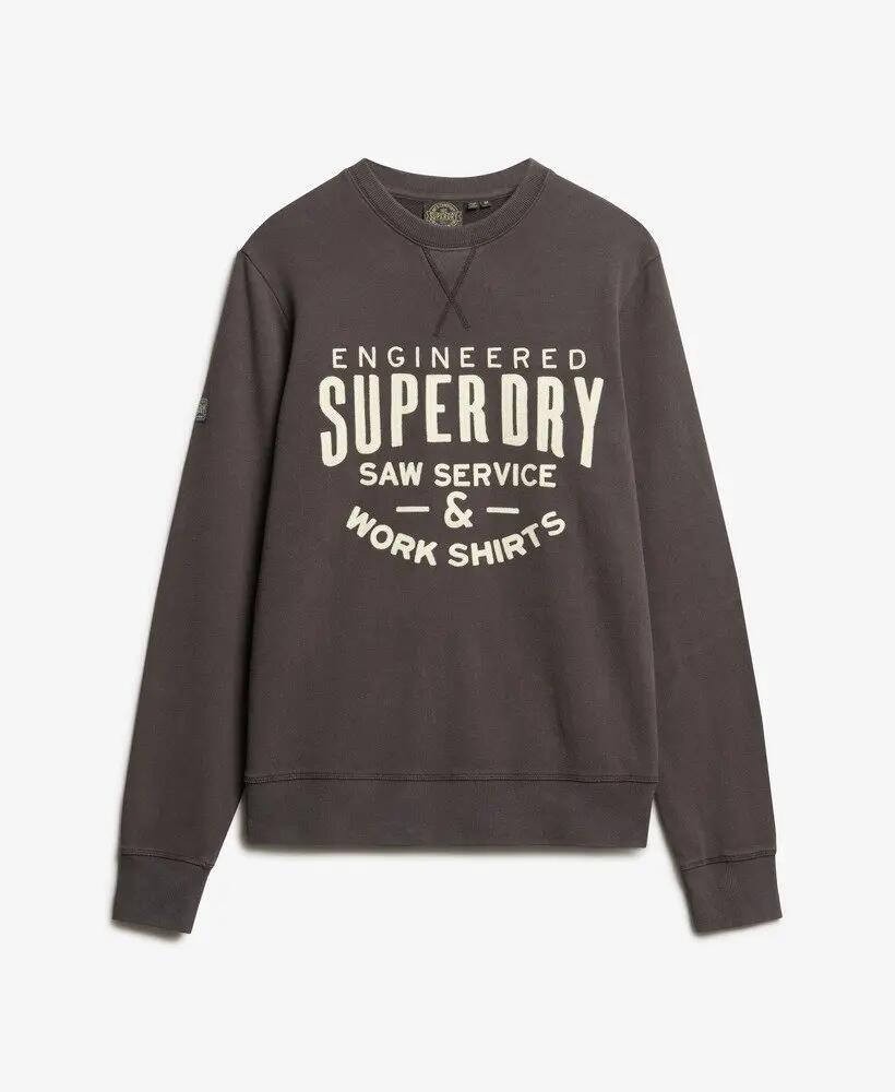 superdry Felpa Workwear Applique in cotone – CARBON BLACK 6/6