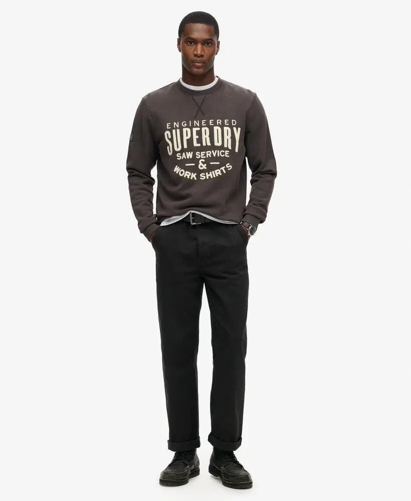 superdry Felpa Workwear Applique in cotone – CARBON BLACK 2/6